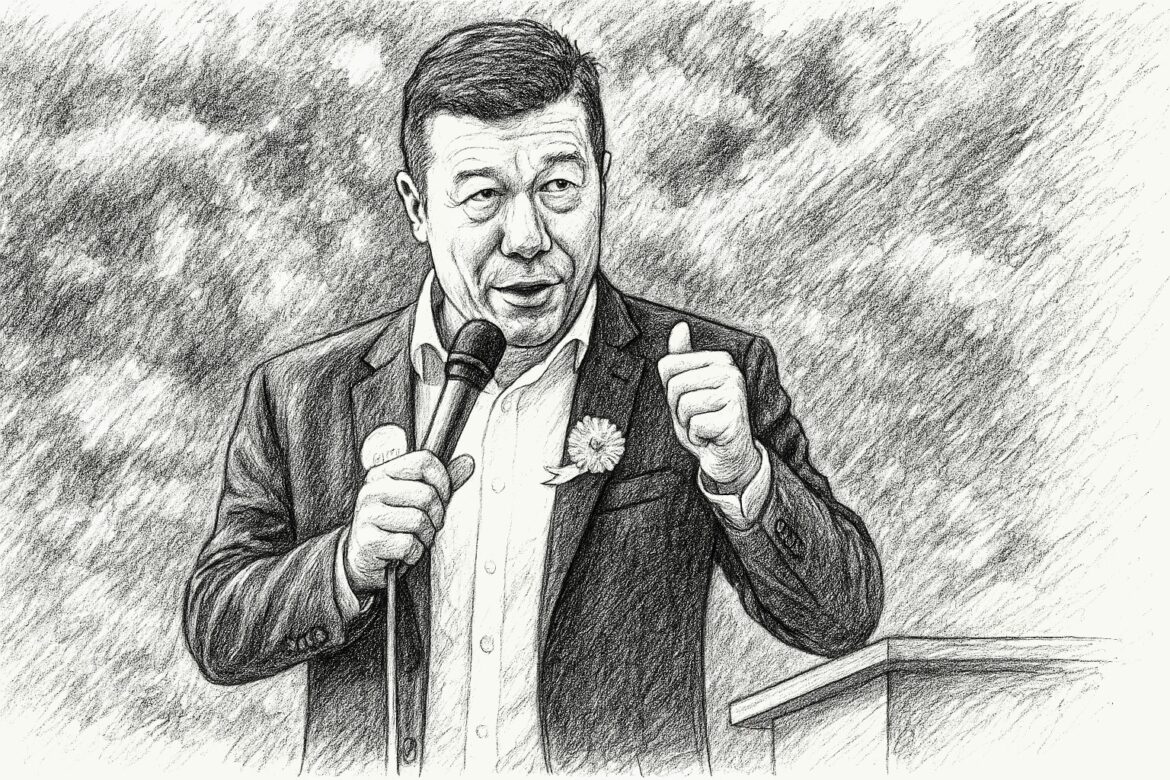 Tomio Okamura, satirická kresba, ilustrace: Šárka Konečná, inregion.cz
