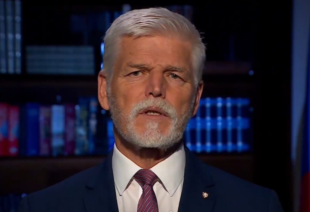 Prezident Petr Pavel přednáší svůj předvolební projev. ZDROJ: reprofoto z oficiálního účtu prezidenta Petra Pavla na síti X