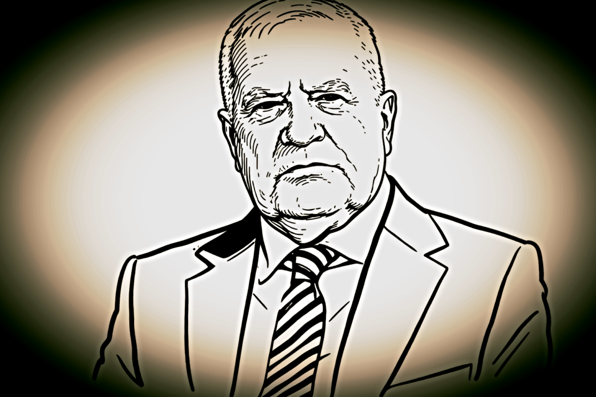 Exprezident Václav Klaus, ilustrační perokresba, Šárka Konečná, ZDROJ: inregion.cz za pomoci SW Ai, Id, Ps a ADOBE Creative