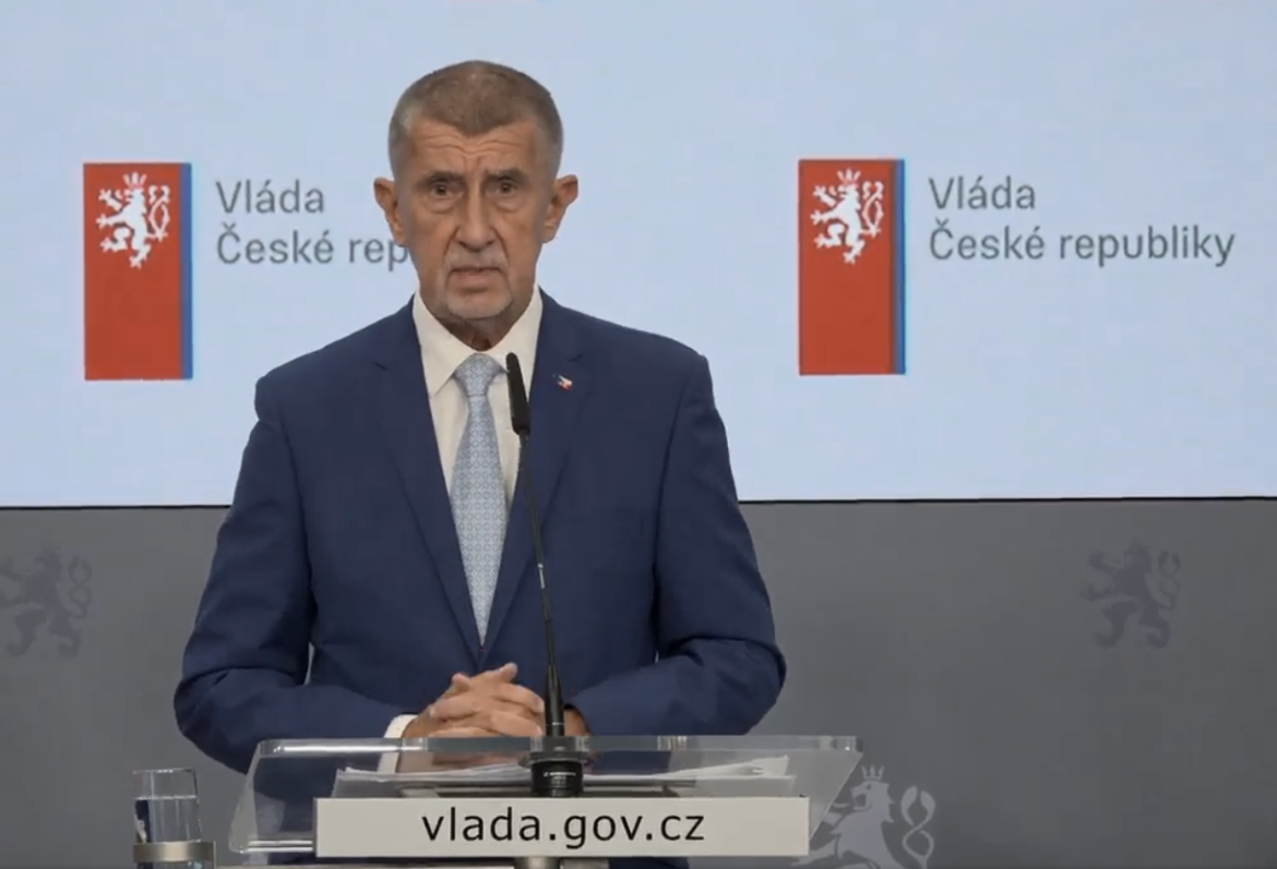 Premiér Andrej Babiš na tiskové konferenci po jednání vlády 22. června 2026, ZDROJ: Úřad vlády ČR/se souhlasem