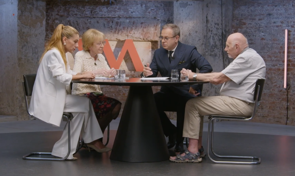 Eva Decroix, Helena Válková a Pavel Rychetský v pořadu Poledne s Moravcem, ZDROJ: Václav Moravec/se svolením