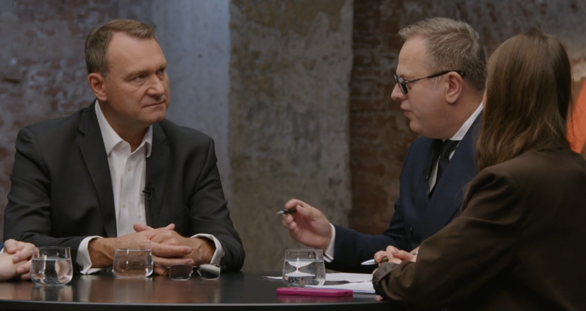 Radim Fiala z SPD v poředu Poledne s Moravcem, ZDROJ: Václav Moravec/se souhlasem