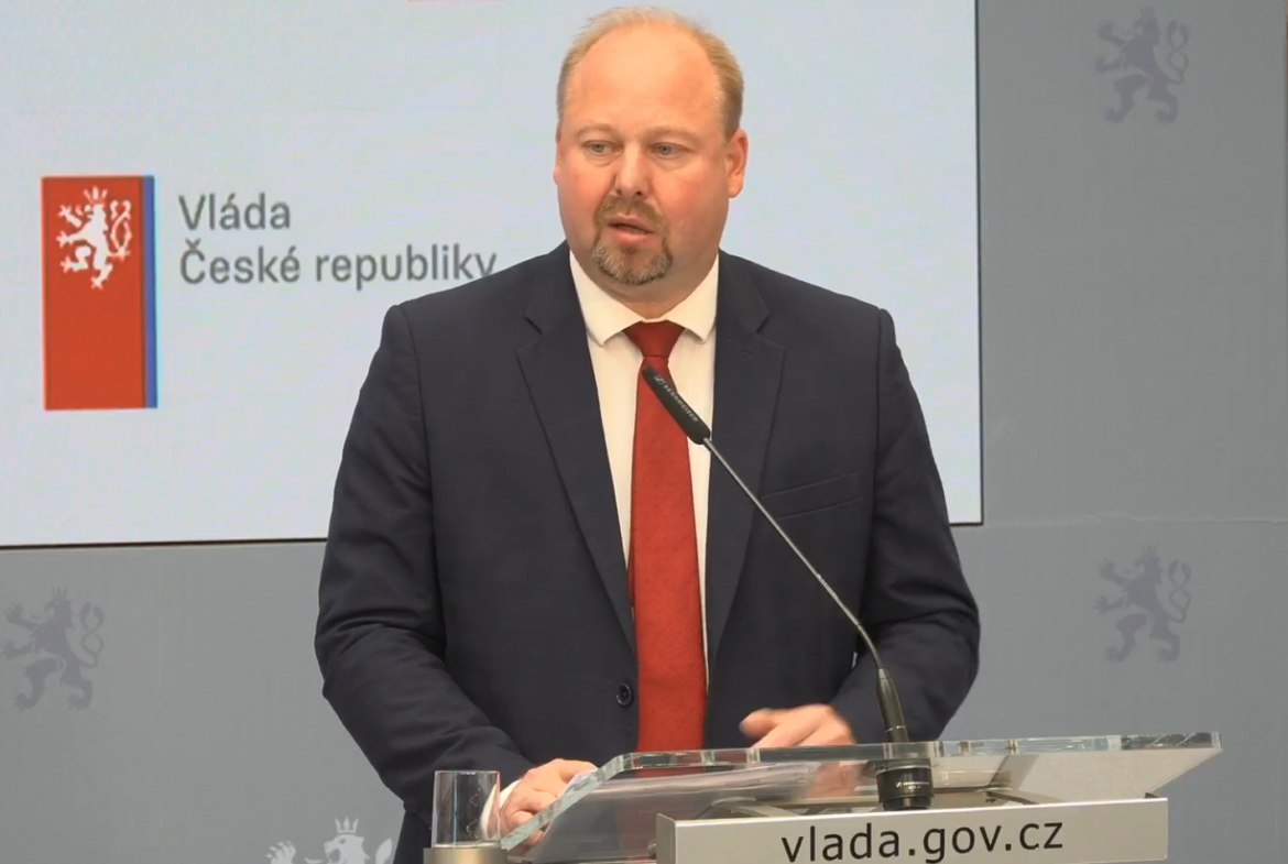 Ministr spravedlnosti Jeroným Tejc na tiskové konferenci 20. července 2026, ZDROJ: Úřad vlády/ se svolením