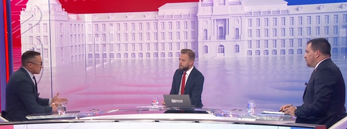 Tomáš Zdechovský a Jaroslav Bžoch v televizní debatě, ZDROJ: CNN Prima News/ se souhlasem