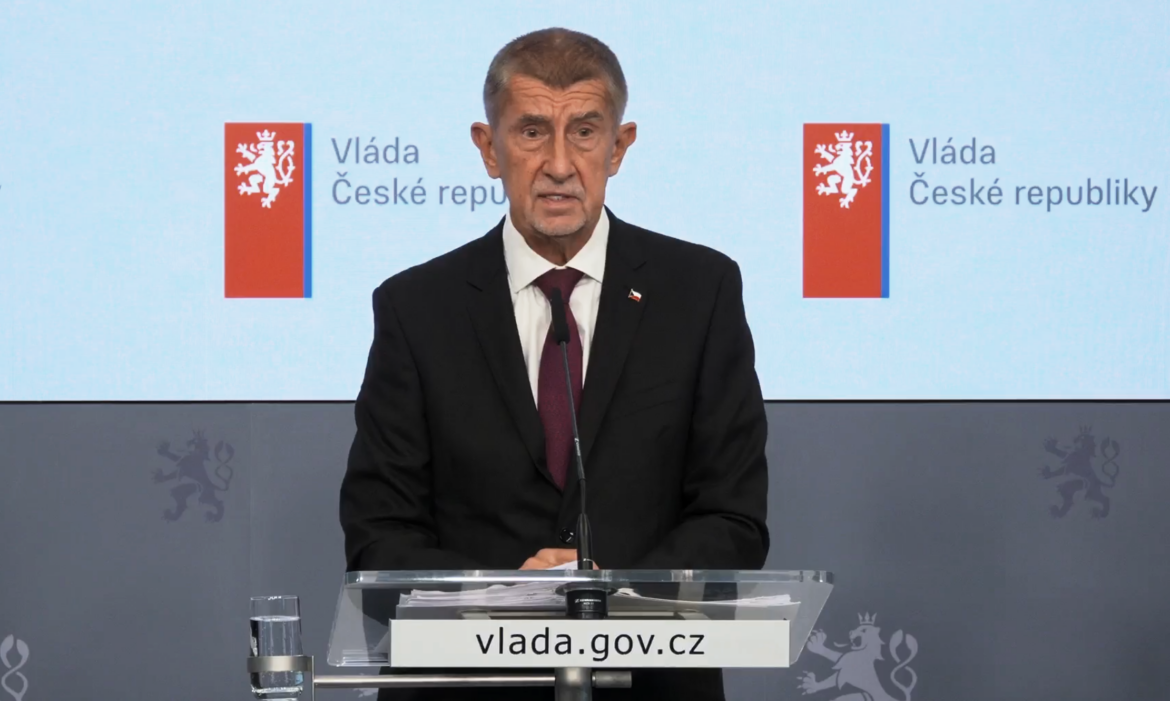 Andrej Babiš na brífinku 14. září 2026, ZDROJ: Úřad vlády/ se souhlasem